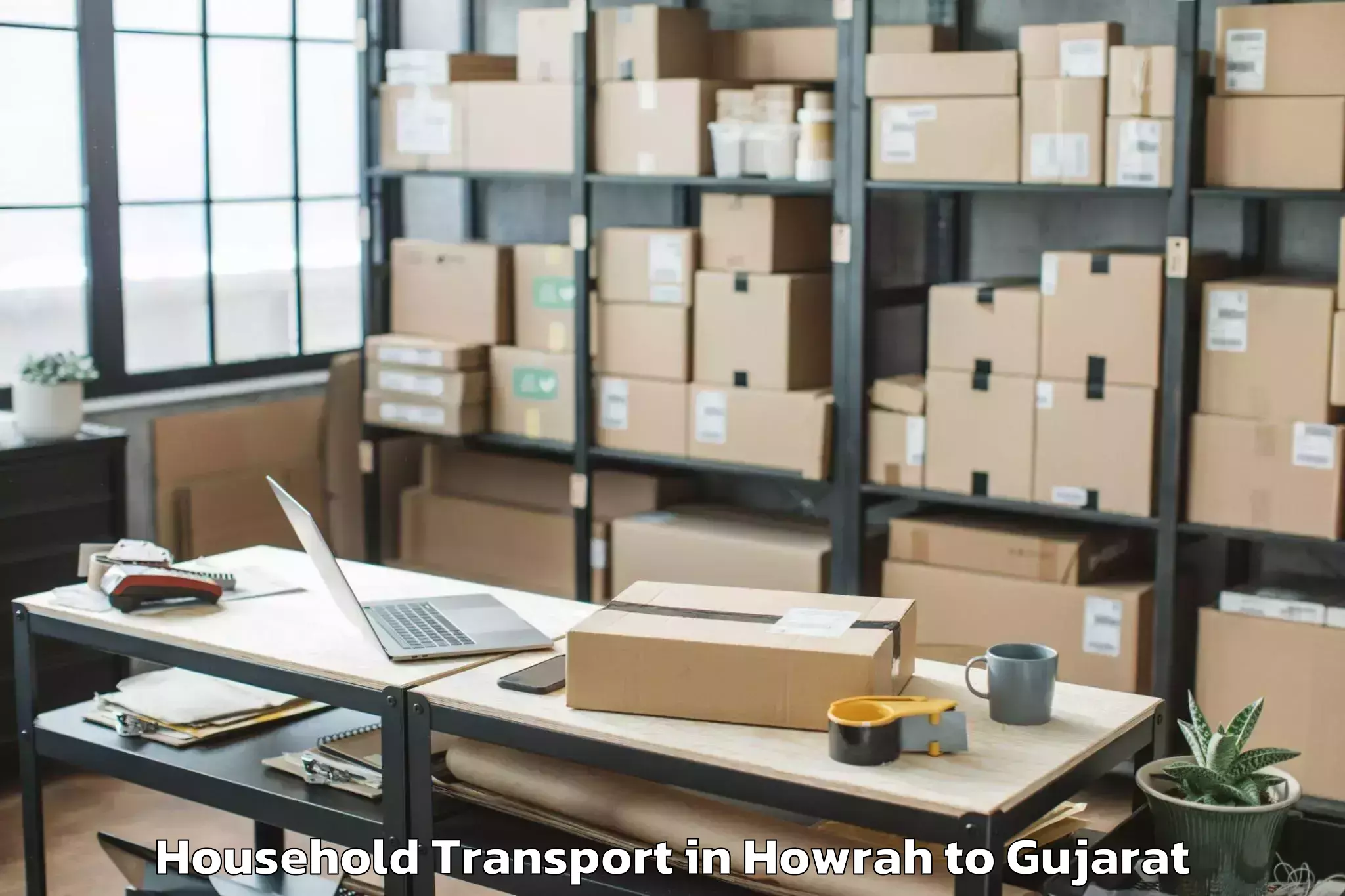 Book Howrah to Kodinar Household Transport Online